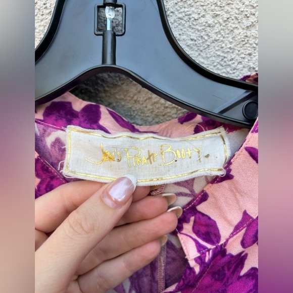 Jen's Pirate Booty Summer Saloon Maxi Dress Floral Violet NEW - Picture 4 of 10